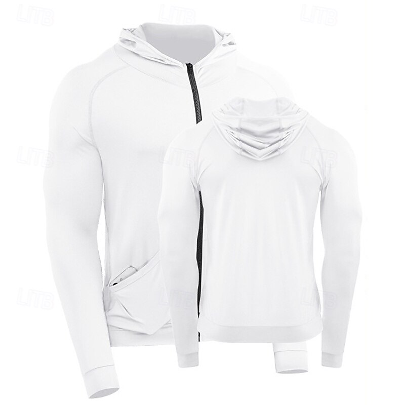 Men's Running T-Shirt Long Sleeve Tee Tshirt Casual Athleisure Fall Solid Colored Quick Dry Breathable Gym Workout Walking Jogging Sportswear Activewear Black White Dark Navy2