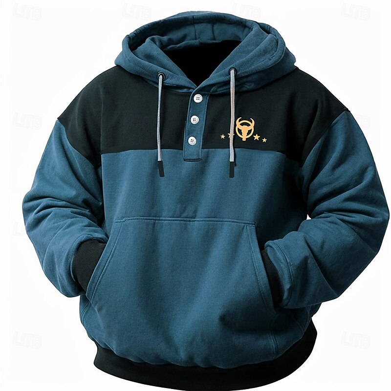 Men's Cow Hoodie Hoodies Sweatshirts Cowboy Casual Long Sleeve Hooded Sports Outdoor Streetwear Maroon Blue Pocket 3D Print Fall Winter Designer4