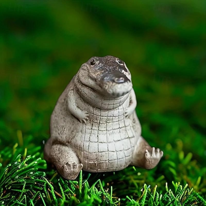 Crocodile Ornament - Resin Tea Pet For Home Decor, Collectibles, And Living Room Bar Cafe Decor - Miniature Landscape And Desk Decoration 2025 - $6.49