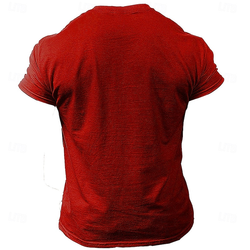 Christmas Men's Funny Christmas 3D T-shirts Gingerbread Man Casual Street Style 3D Print Tee Sports Outdoor Holiday Lake Blue Red Green Short Sleeve Crew Neck Spring & Summer Clothing Apparel S M2