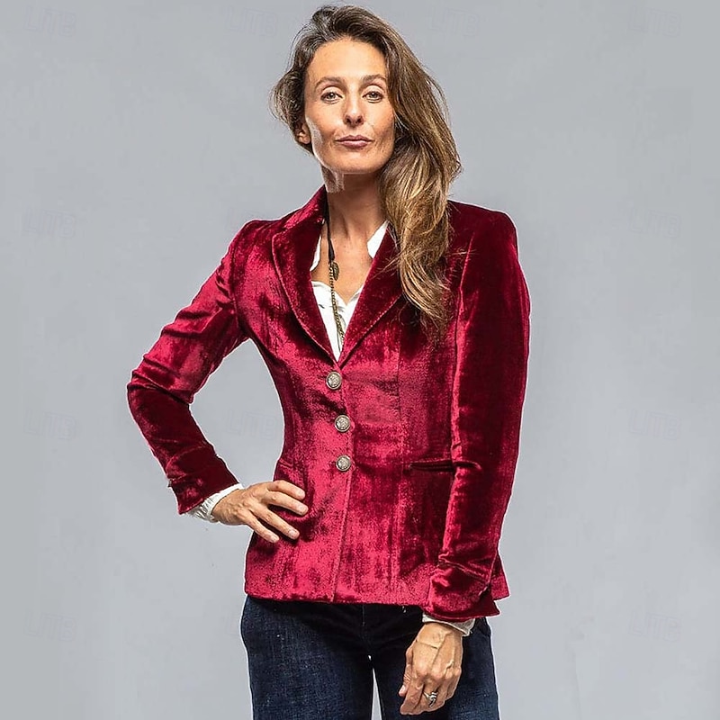 Retro Vintage Western 1980s Coat Jacket Velvet Blazer Slim Fit Fancy Dress Men's Masquerade Casual Pride Parade Pride Month Adults' Coat Fall