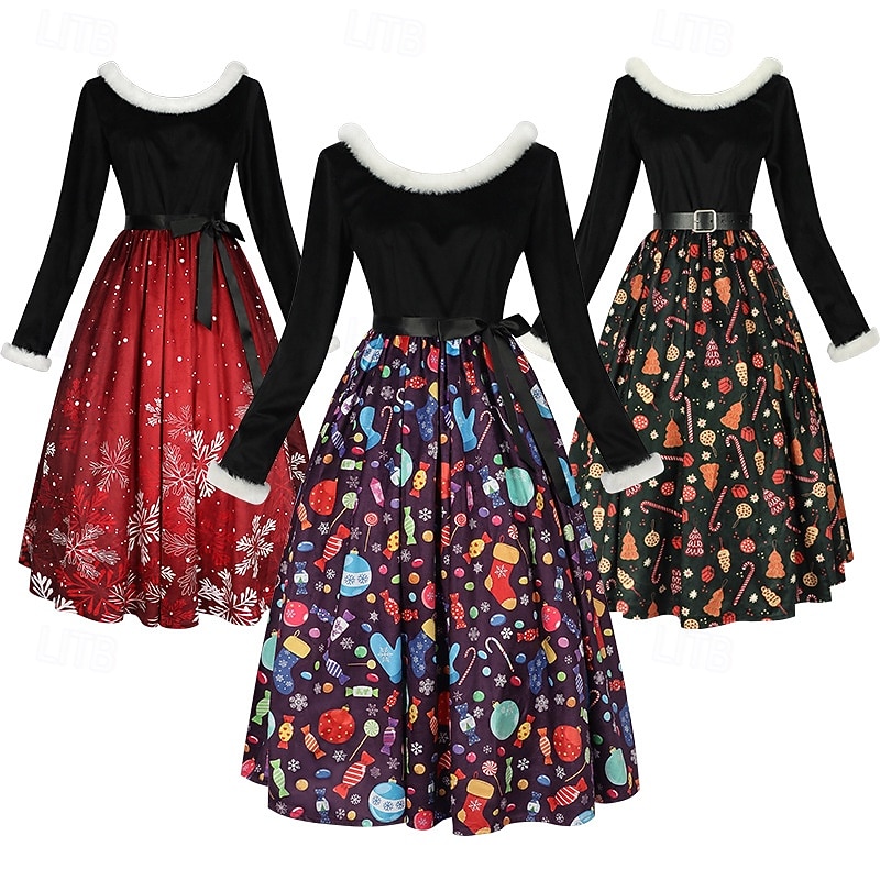 Santa Claus Mrs.Claus Outfits Fancy Christmas Dress Santa Suits Cosplay Costumes Women's Christmas Adults Christmas New Year Christmas Eve Christmas New Year Eve Dress Belt