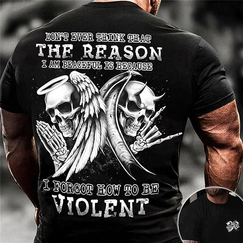 Men's Graphic Skulls T Shirt Tee Retro Shirts Short Sleeve T shirt 3D Print Crew Neck Shirt Vintage Fashion Designer Outdoor Casual Daily Black Blue Brown Spring & Summer Clothing Apparel S M L XL