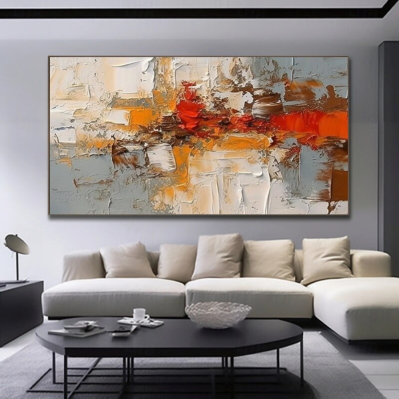 Large Colorful Abstract Painting hand painted 3D Textured Painting handmade Palette Knife Original Painting Colorful Wall Art Scandinavian Art for Living room decor2