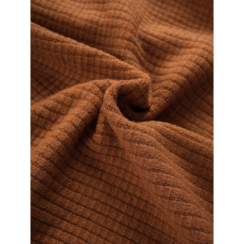 Women's Aran Cardigan Crew Neck Cable Knit Knitted Fall Winter Work Elegant Daily Long Sleeve Solid Color Camel4