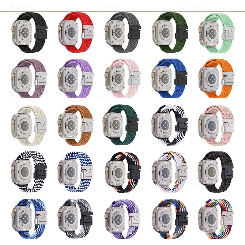 Sport Band Compatible with Apple Watch band 38mm 40mm 41mm 42mm 44mm 45mm 49mm Braided Adjustable Fabric Strap Replacement Wristband for iwatch Ultra 2 Series 9 8 7 SE 6 5 4 3 2 1