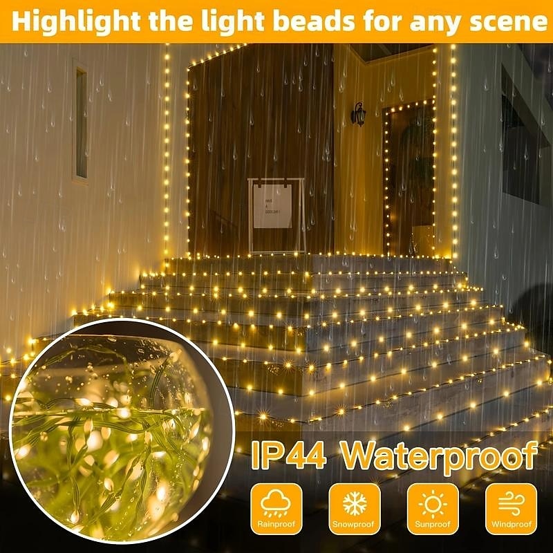 100M 1000 LEDs Christmas String Lights, Waterproof Leather Wire Light String with Remote Control, Low Voltage, Perfect for Christmas Outdoor & Indoor Decoration4