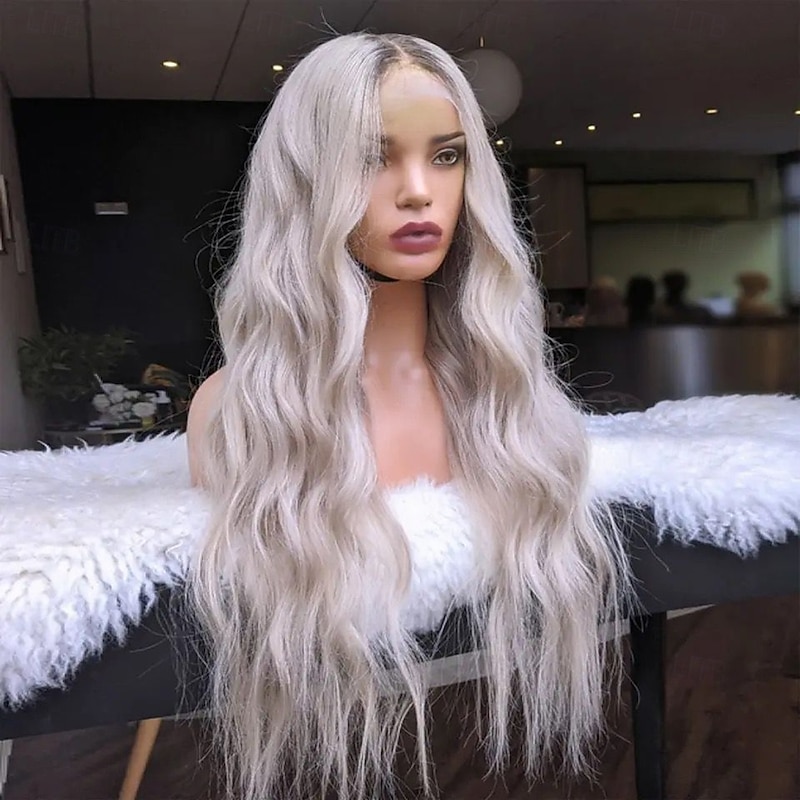 Remy Human Hair 13x4 Lace Front Wig Middle Part Brazilian Hair Wavy Multi-color Wig 130% 150% Density Ombre Hair Natural Hairline 100% Virgin Glueless Pre-Plucked For Women Long Human Hair Lace Wig4