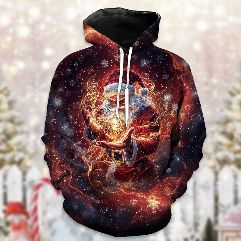 Christmas Santa Claus Hoodie Funny Christmas Hoodie 3D Christmas Front Pocket Graphic For Couple's Men's Women's Adults' Christmas Carnival 3D Print Party Casual Daily3