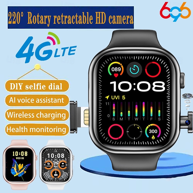 696 K01 Smart Watch 2 inch Smart Band Fitness Bracelet Bluetooth Pedometer Call Reminder Sleep Tracker Compatible with Android iOS Men Hands-Free Calls Message Reminder IPX-0 45mm Watch Case2