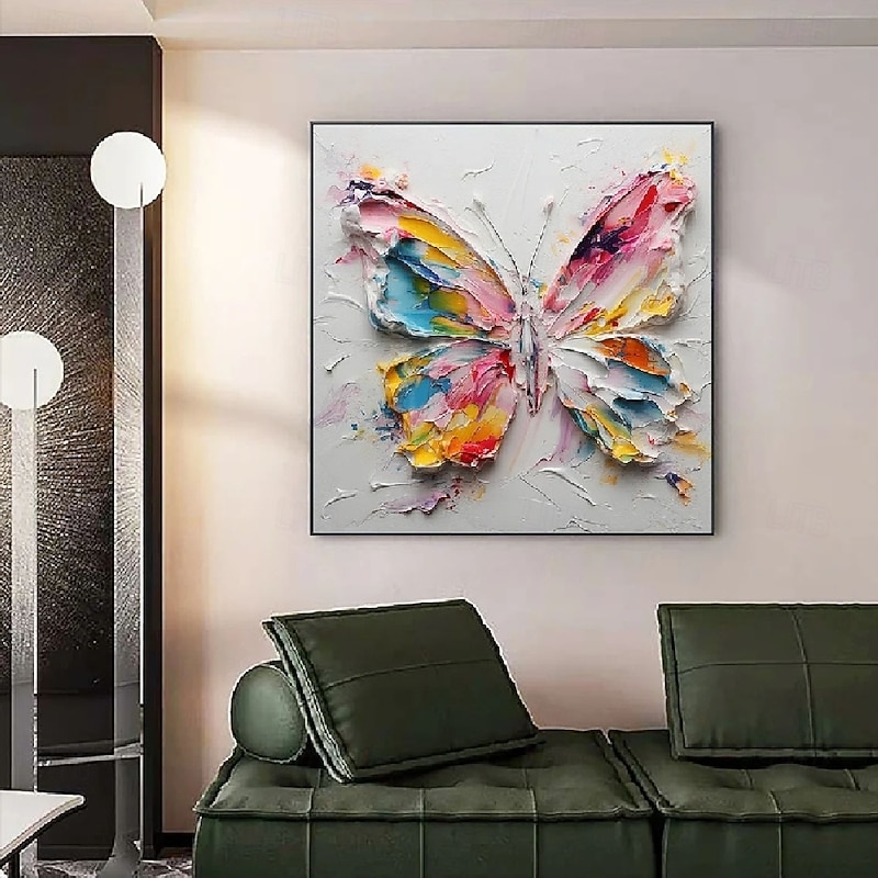 Hand Painted abstract Art Butterflies Painting handmade Wall Art oil painting for Living Room Bedroom Entrance - pattle knife animal oil painting
