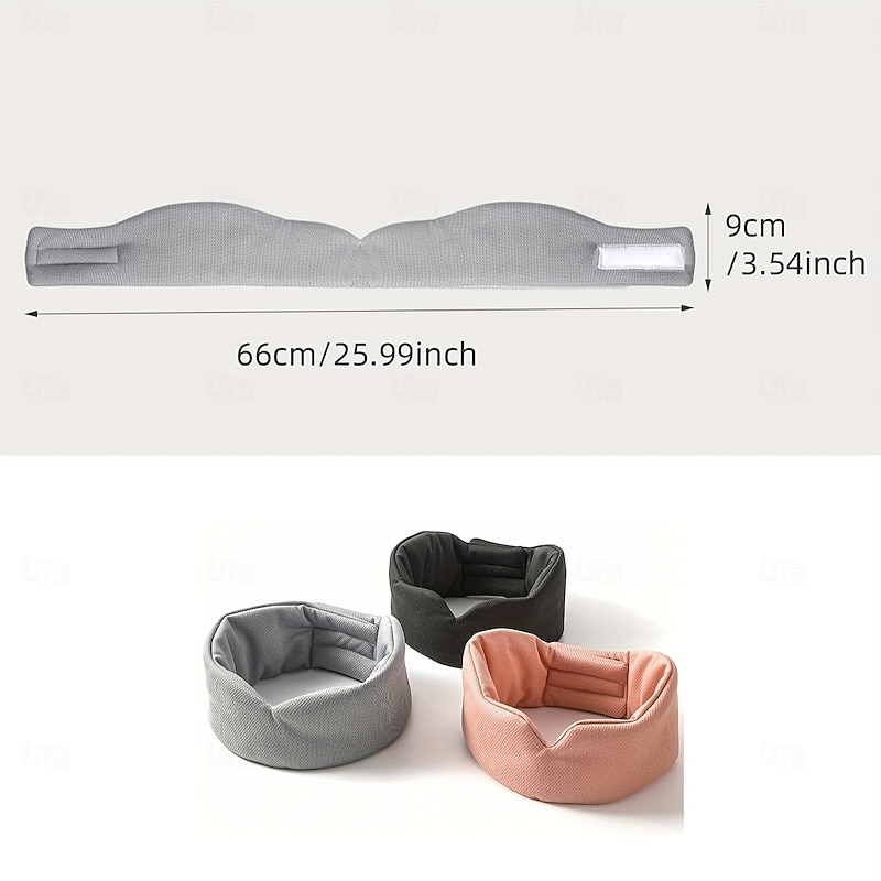 1pc Dual-use Double-sided Eye Mask, Blackout Sleep Eye Mask, Nap Viscose Eye Mask, Soundproof Anti-noise Simple Solid Color3