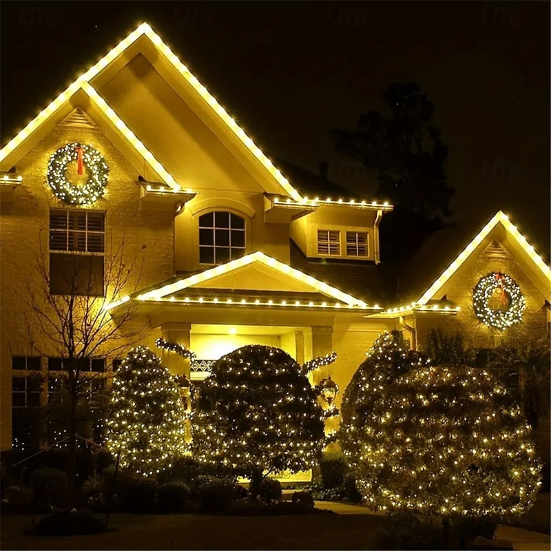 5M 50 LED Waterproof String Lights, Warm White with 13-Key Remote Control, USB Powered String Lights Configurable US/EU/UK Plug for Christmas Outdoor Party Decor3