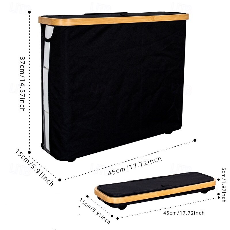 Toilet Paper Basket with Lid Large Capacity Easy to Install Toilet Paper Storage Organizer Multi-purpose Toilet Paper Holder3