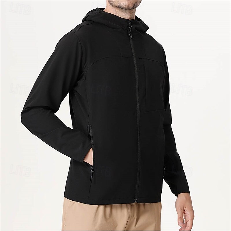 Men's Running T-Shirt Long Sleeve Tee Tshirt Casual Athleisure Fall Solid Colored Thermal Warm Windproof Breathable Gym Workout Walking Jogging Sportswear Activewear Black Green Khaki2