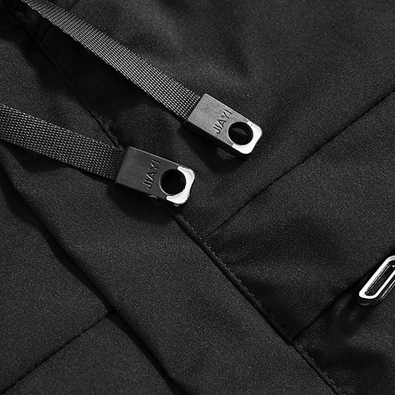 Men's Outdoor Jacket Fleece Jacket Raincoat Hoodie Jacket Daily Vacation Waterproof Windproof Pocket Fall & Winter Letter Fashion Classic Hooded Regular Black White Jacket4