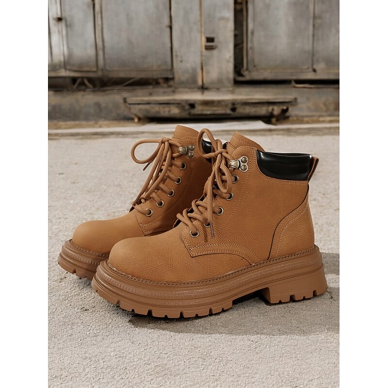 Women's Rugged Lace-Up Work Boots with Padded Collar – Durable Outdoor Ankle Boots for Construction and Hiking2