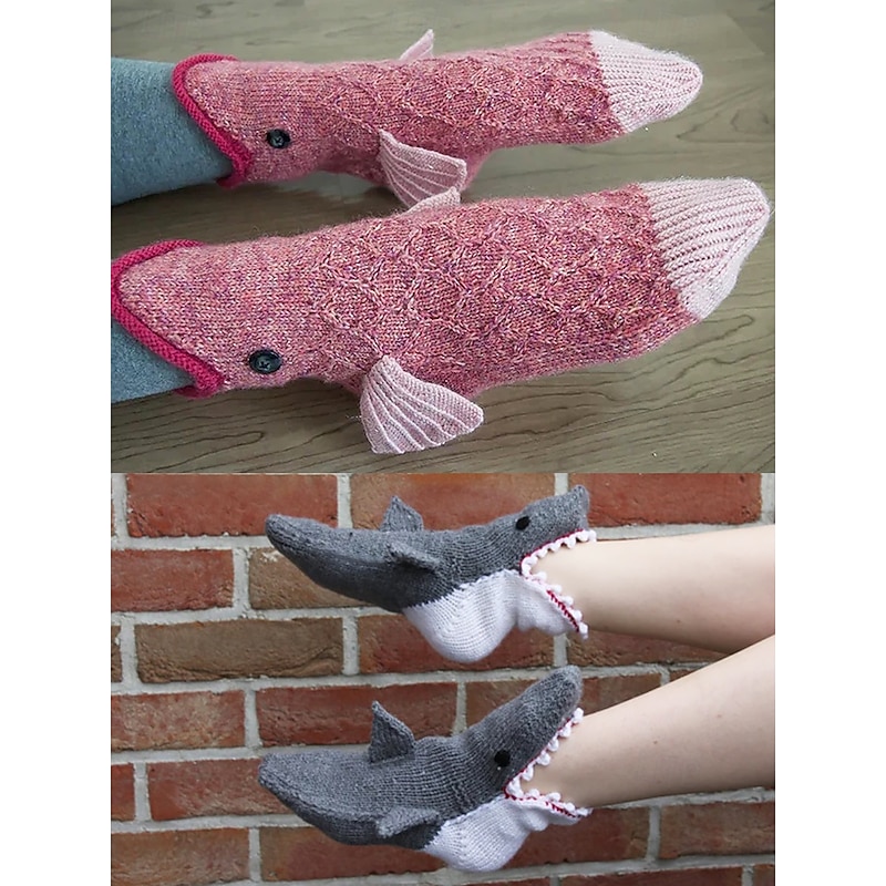 Women's Dinosaur Knit Slipper Socks with 3D Design – Cozy Indoor Winter Socks for Adults and Kids4