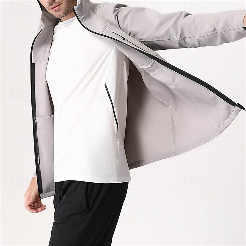 Men's Running T-Shirt Long Sleeve Tee Tshirt Casual Athleisure Fall Solid Colored Thermal Warm Windproof Breathable Gym Workout Walking Jogging Sportswear Activewear Black Green Khaki4