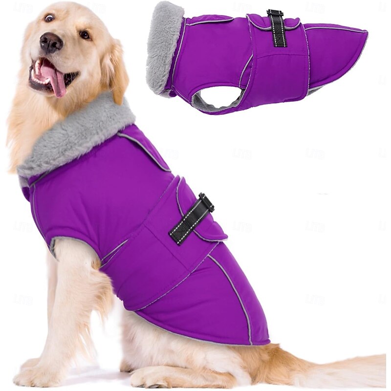 Dog Coat Jacket Parka Jacket Reflective Warm Water-Resistant Outdoor Dog Clothing for Medium Large2