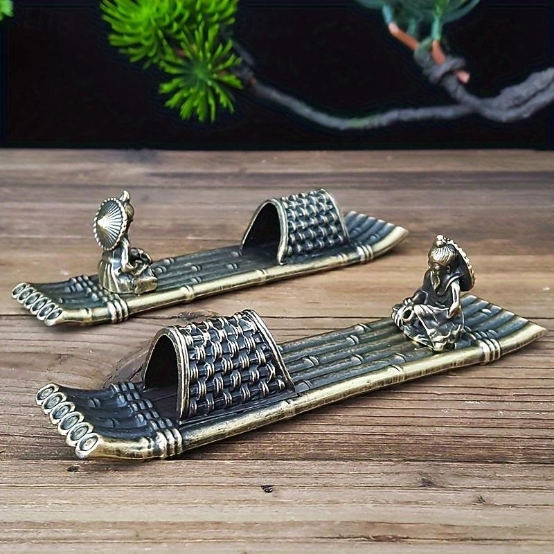 Vintage Gingerbread for Man Incense Burner - Alloy Boat Design for Sandalwood & Agarwood, Perfect for Home Decor & Sleep Aid2