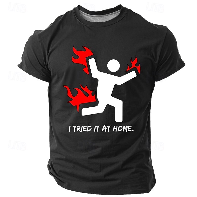 Men's Funny T Shirt Short Sleeve T shirt 3D Print Crew Neck Shirt Fashion Athleisure Street Sports Outdoor Black Dark Blue Summer Spring Clothing Apparel S M L XL XXL XXXL4