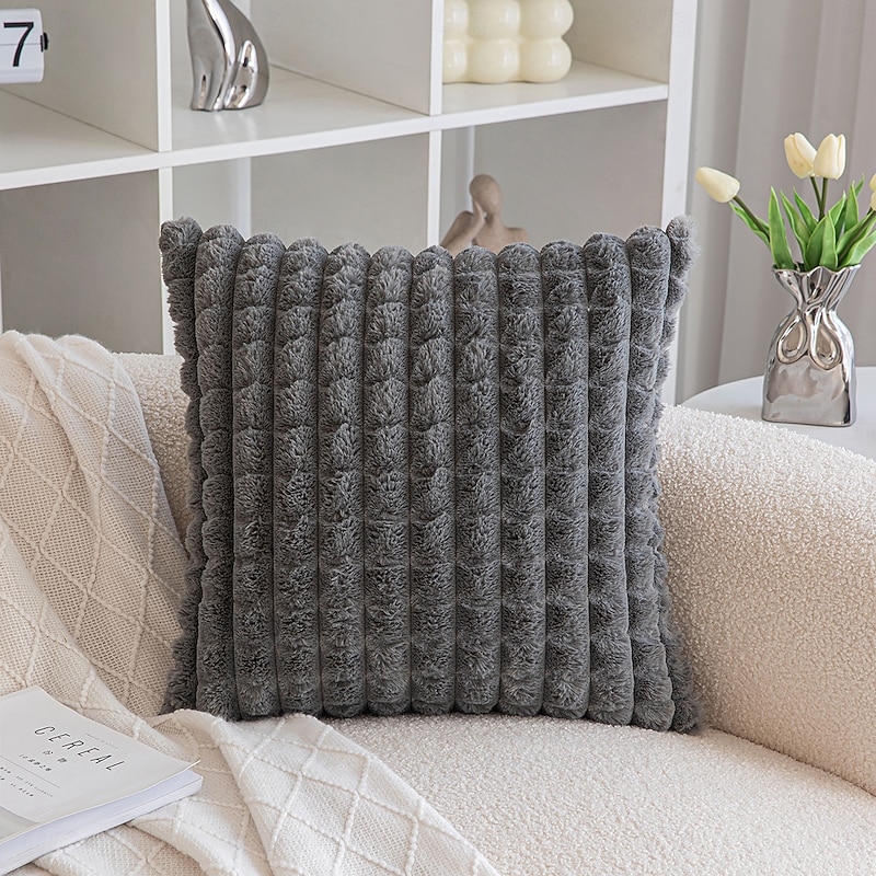 Decorative Toss Pillows Cover Soft Plush 1PC Soft Square Cushion Case Pillowcase for Bedroom Livingroom Sofa Couch Chair3