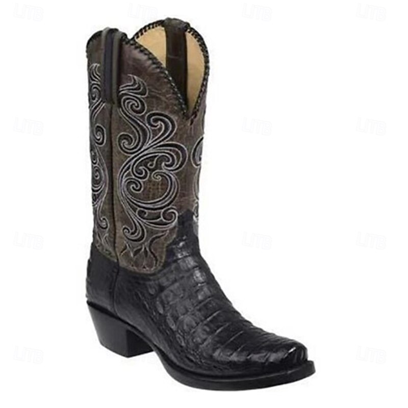 Retro Vintage Hippie 1970s Shoes Western Boot Hippie West Cowboy Jacquard Fancy Dress Men's Carnival Masquerade Vacation Party / Evening Daily Wear Adults' Shoes