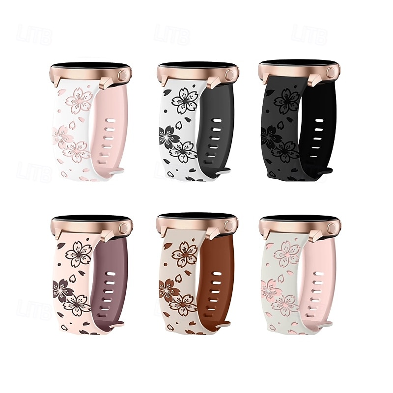 Watch Band for Samsung Galaxy Watch 7/6/5/4 40/44mm, Galaxy Watch 5 Pro 45mm, Galaxy Watch 4/6 Classic 42/46/43/47mm, Watch 3, Active 2, Gear S2 Silicone Replacement  Strap Cute Adjustable Solo Loop