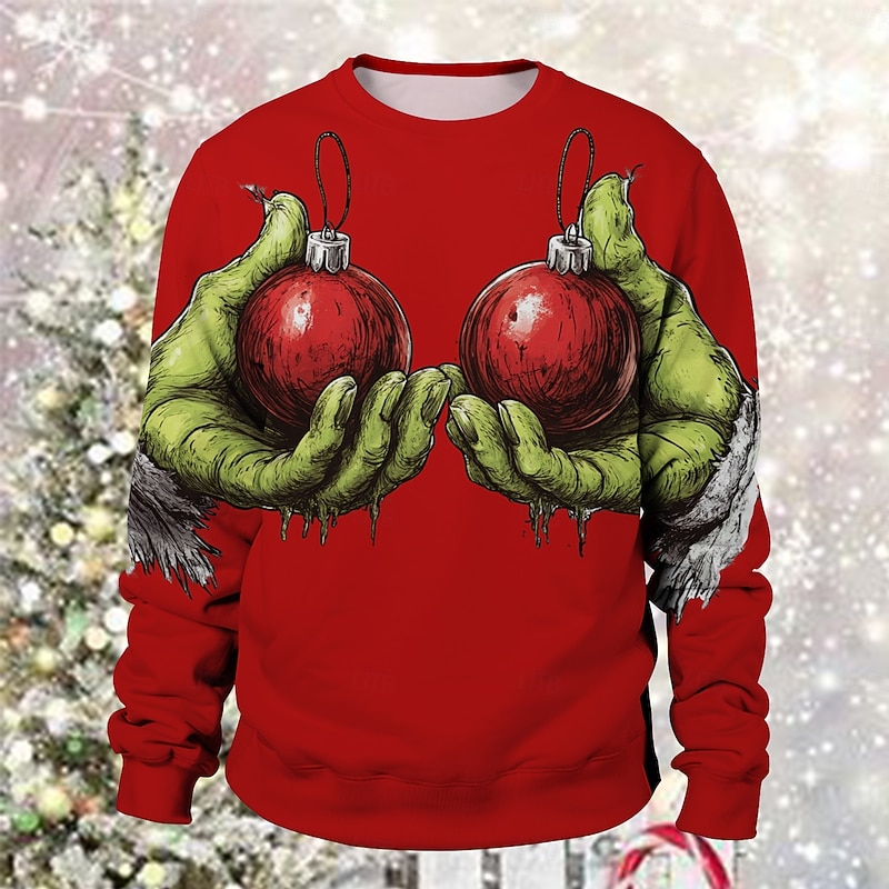 Christmas Little Monster Pullover Funny Christmas Sweatshirt 3D Christmas Funny For Couple's Men's Women's Adults' Christmas Carnival 3D Print Party Festival4