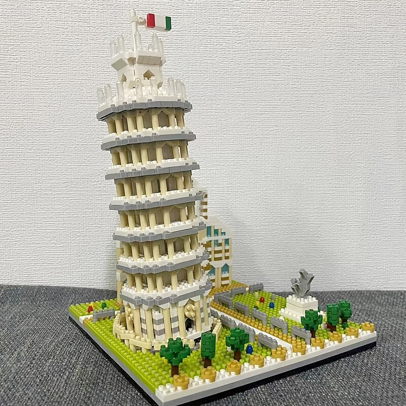The World-famous Landmark Leaning Tower Of Pisa Architectural Micro-particle Building Blocks Three-dimensional Assembled Educational Educational Art Souvenirs Ornaments Toys And Gifts3