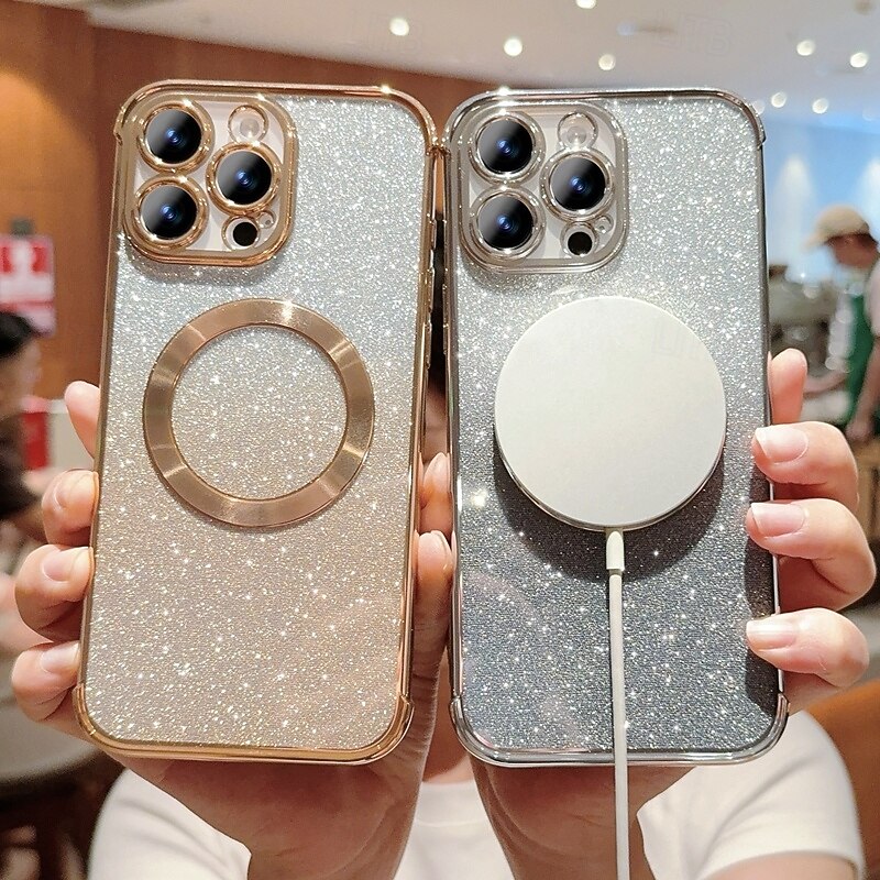 Phone Case For iPhone 17 Pro Max 17 Air 16 15 14 Pro Max Plus 13 12 11 Pro Max Back Cover Magnetic Support Wireless Charging Shockproof Retro Plating2