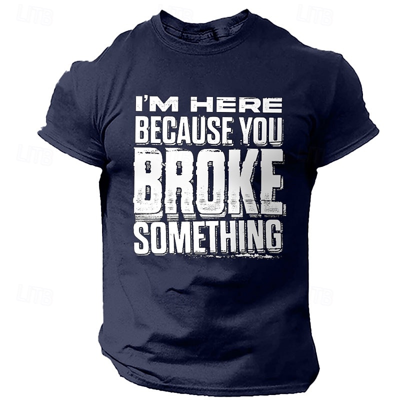 Men's Funny Letter Print T Shirt Tee Top 100% Cotton Short Sleeve Graphic Shirt Red Army Green Dark Blue Comfortable Tee Street Sports Outdoor Fashion Designer Clothing2