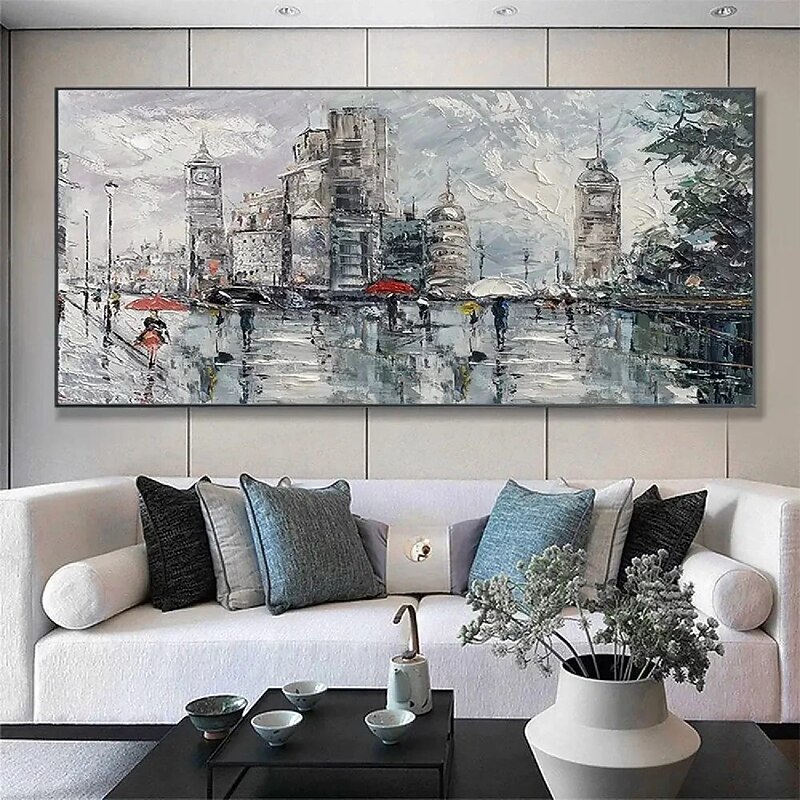 Large New York city painting hand painted Abstract City Painting handmade Urban Art Painting hand painted City Skyline Painting New York Skyline oil painting city paintings Wall Art Abstract Painting4