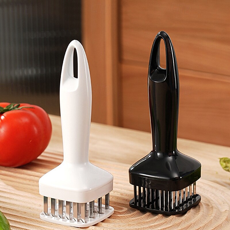 Meat Tenderizer Stainless Steel Meat Looser 24 Needle Automatic Spring Meat Hammer Rib Breaking Perforator Kitchen Gadgets