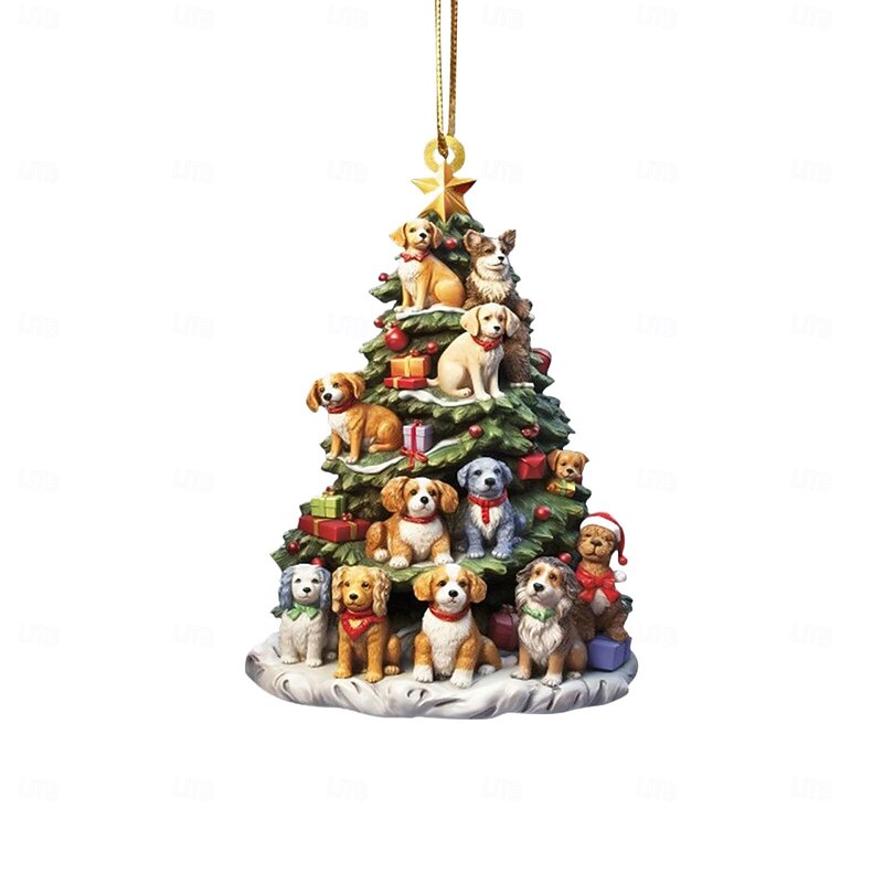 Christmas Tree Hanging Tree Shape Bookshelf Pendant, Christmas Hanging Ornaments Decorations, Books Stacked Ornament Christmas Books Acrylic Ornaments New Years Decorations2