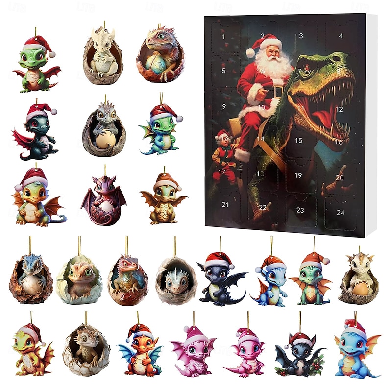 24pcs Advent Calendar Cute Animal Collection, Christmas 24 Days Countdown for Girls Boys Toddlers, Advent Calendars Surprise Christmas Gifts for Kids Dinosaur Toys2