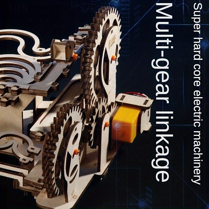 3D Wooden Puzzle - DIY Mechanical Track Balls  Educational Brain Teaser for Adults  Khaki4