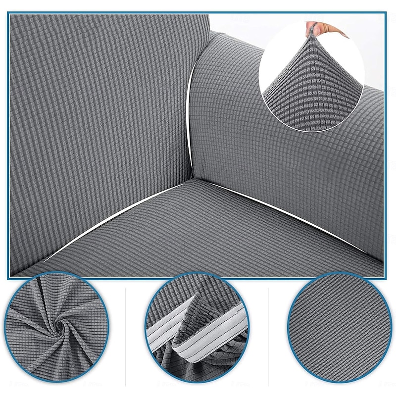 1 Set of 4 Pieces Stretch Reclining Couch Covers Burgundy Jacquard Spandex Recliner Couch Covers Recliner Chair Cover Form Fitted Non Slip Reclining Slipcovers for Standard Large Recliner,Chivas Sofa4