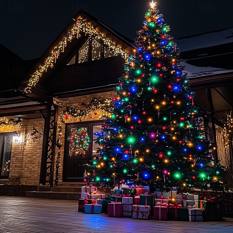 Christmas RGB String Lights, 20/10/5m String Lights with Remote & Dot Control, Magic Color LED Leather Wire, USB Bluetooth APP Control and Outdoor Waterproof Decoration