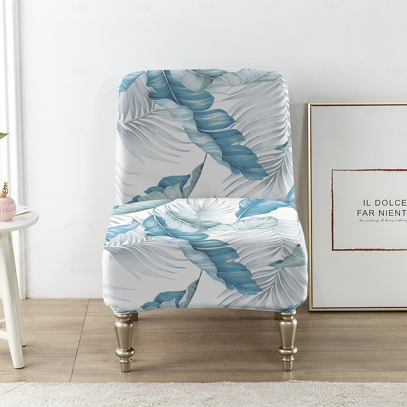 Velvet Accent Chair Covers Luxury High Stretch Armless Chair Slipcovers for Large Chairs, Removable Furniture Protector for Living Dining Room Hotel - Main Image