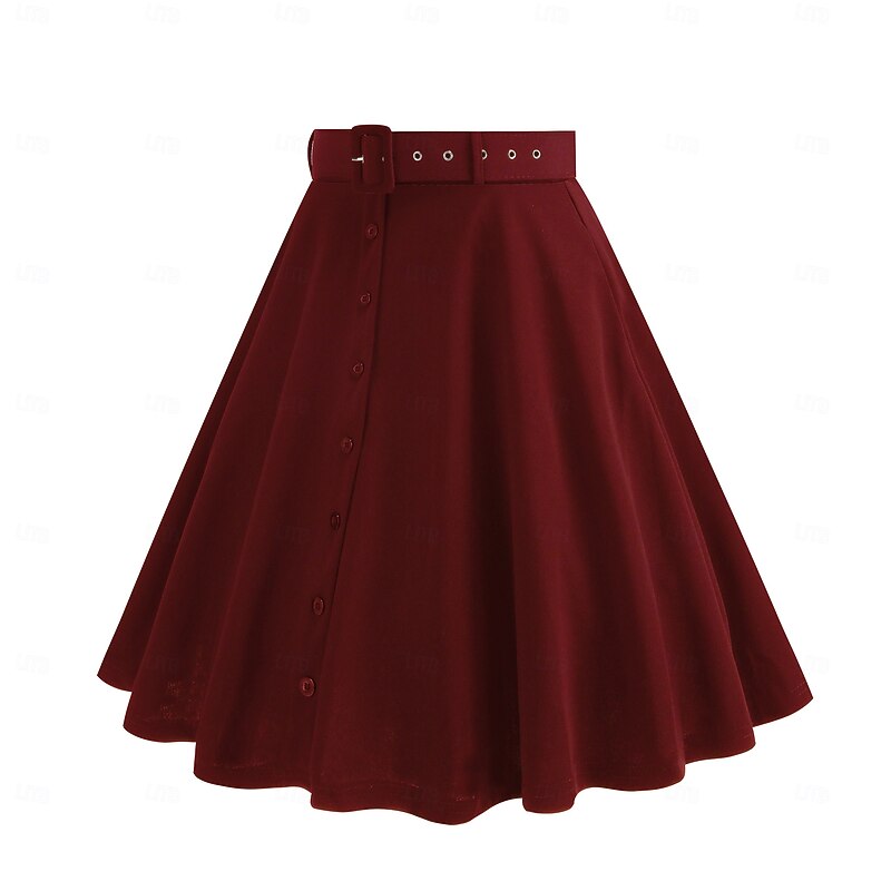 Retro Vintage 1950s Cocktail Skirt Vintage Dress Skirt Women's Striped A-Line Carnival Casual Daily Skirt3