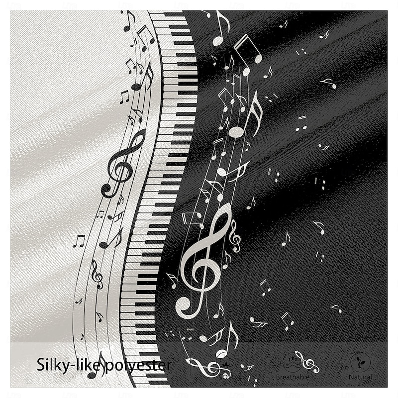 Men's Music Pano Keys Dress Pants Mid Waist Fashion Business Casual Formal Outdoor Home Zipper Pocket Summer Spring Fall 3D Print Black3