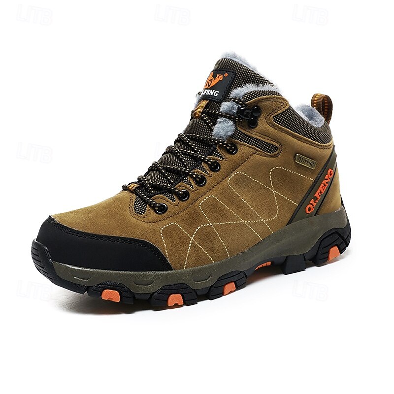 Men's Waterproof Hiking Boots with Warm Fleece Lining – High-Top Outdoor Winter Shoes with Non-Slip Sole2