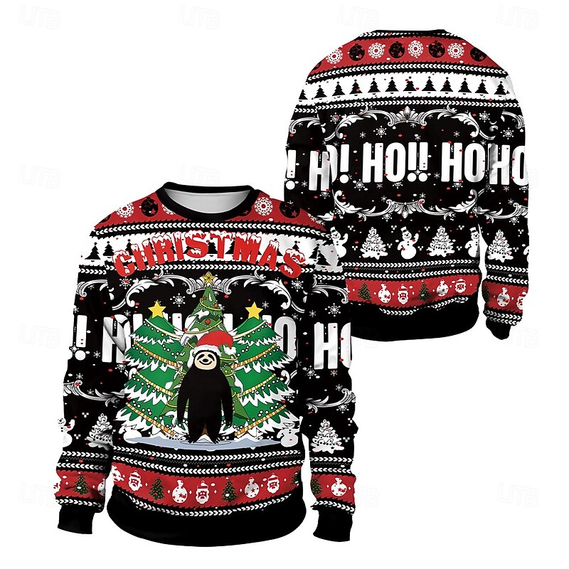 Christmas Santa Claus Puppy Pug Pullover Funny Christmas Sweatshirt 3D Print 3D Christmas Graphic Funny For Couple's Men's Women's Adults' Christmas Carnival 3D Print Party Festival3