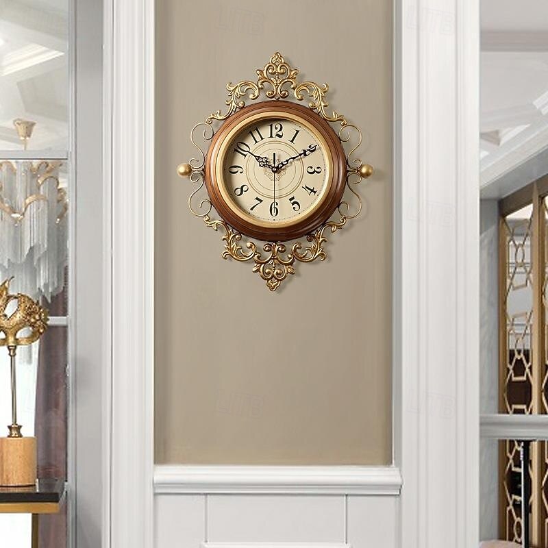 Large Vintage Wall Clock Silent Non Ticking Battery Operated Quartz Wall Clock Metal Wall Clocks Retro Wall Clock Court Style4