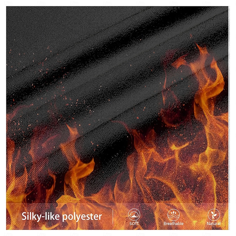 Men's Flame Fleece Sweatpants Drawstring Elastic Waist Fashion Dark Outdoor Vacation Street Pocket Thermal Winter 3D Print Black4