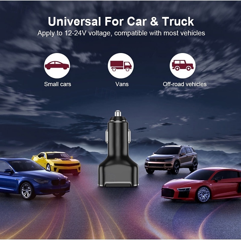 USB C Car Charger PD Car Charger Adapter 3 Ports Mini USB Car Charger 30W Fast Charging Car Adapter3