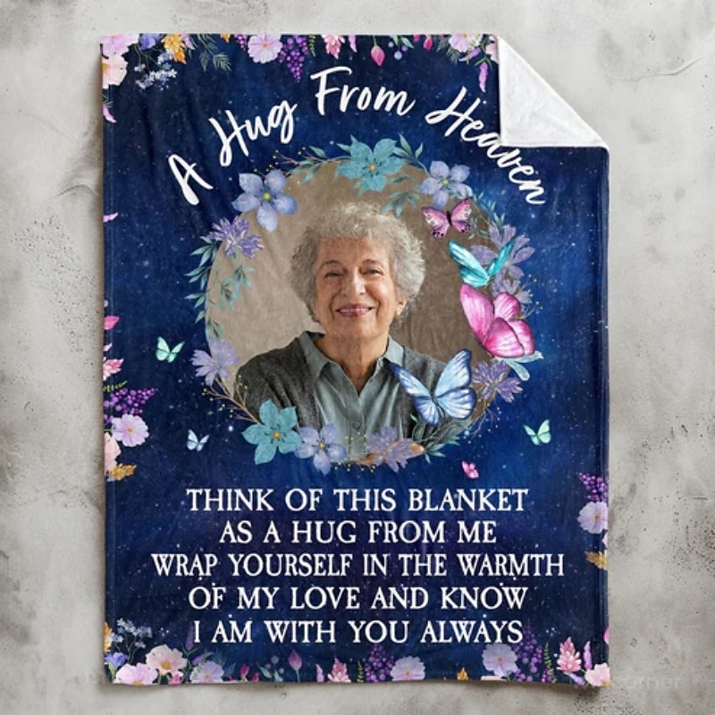 Memorial Blanket Wrap Yourself In The Warmth Of My Love - Personalized Photo Blanket4