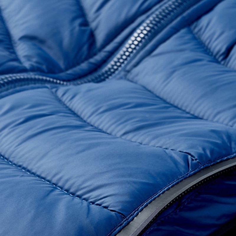 Men's Winter Jacket Puffer Jacket Padded Pocket Polyster Daily Wear Date Vacation Regular Fashion Casual Comfortable Thermal Warm Fall & Winter Solid / Plain Color Wine Black Blue Army Green Puffer3